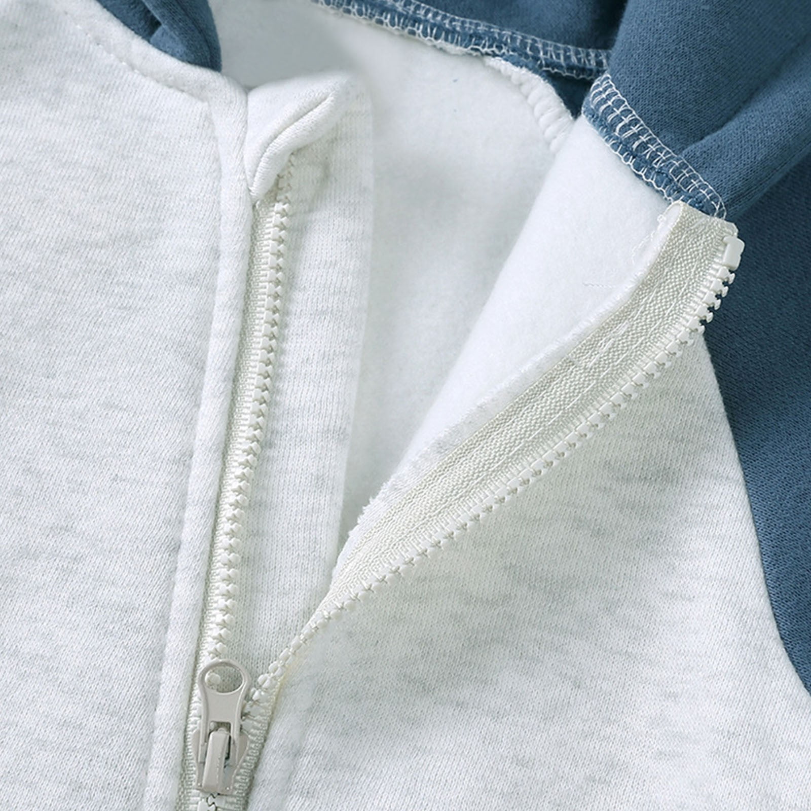 Riecok Baby Boy Girls Winter Warm Rompers Fleece Thick Onesie Cute Bear Ears Hooded Winter Infant Clothes Blue 6 Months