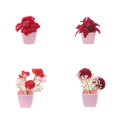 thumbnail image 5 of deevoka 4 Pieces Artificial Flowers Potted Fake Potted Plants for Housewarming Shelf Red, 5 of 9