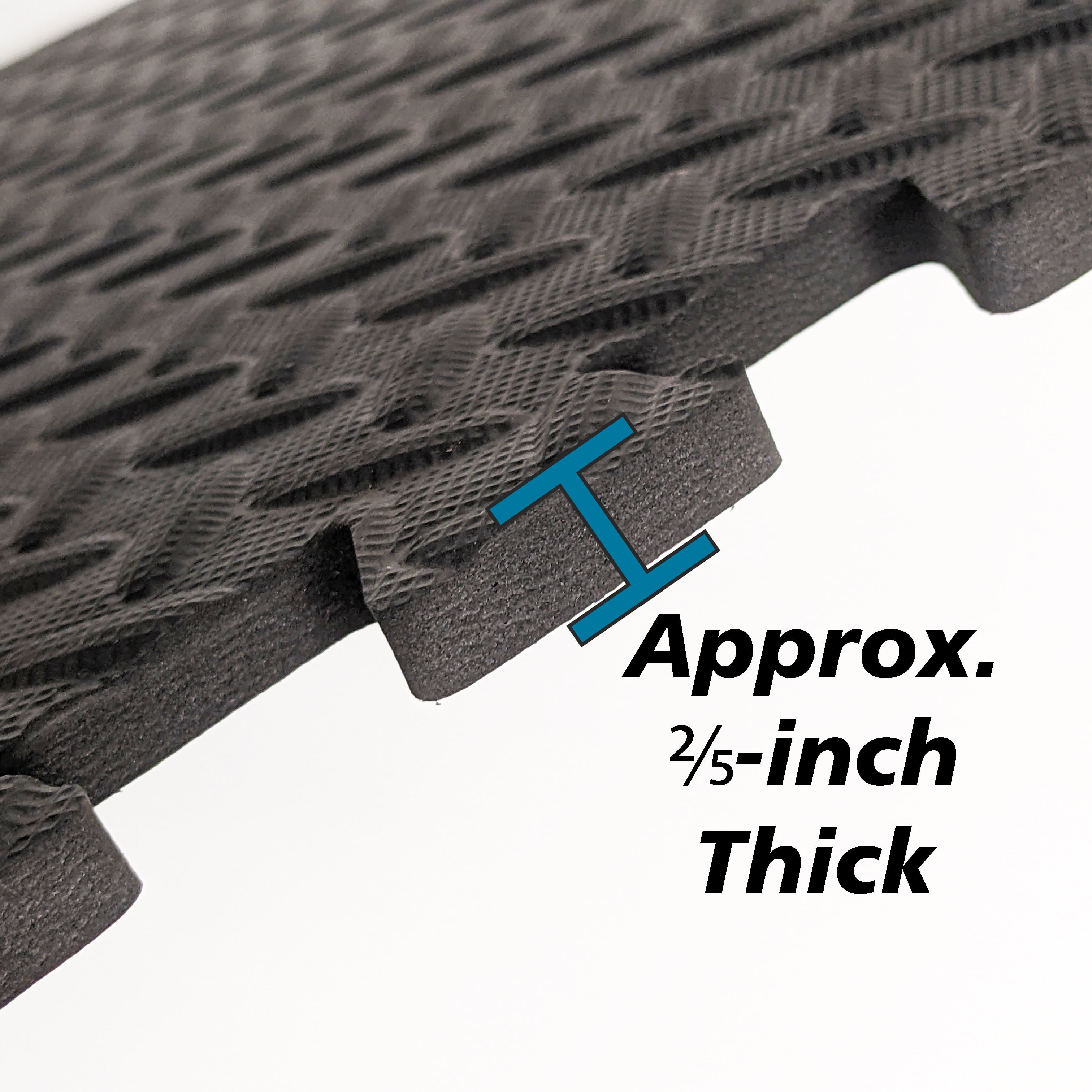 Black 24 Foam Shock Absorbing Gym Floor Tiles (4 Tiles/Pack) (16 sq. ft.)  11/16 Thick Exercise Mat Padded Modular