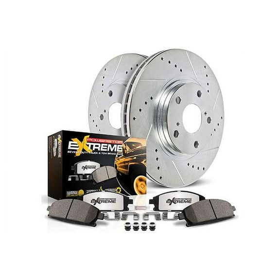 PowerStop Front and Rear Z36 Truck & Tow Carbon-Fiber Ceramic Brake Pad and Drilled and Slotted Rotor Kit Fits: FORD Select Models K5582-36