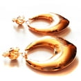 thumbnail image 2 of Clip-on Earrings Shiny Mirror Hoop Earrings Puffy 2.5 inch Gold Tone, 2 of 3