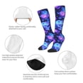 thumbnail image 3 of Xecao Skull flower star sky print thigh-high socks, crafted for both men and women with a stretchy, high-opaque design perfect for daily wear, 3 of 6