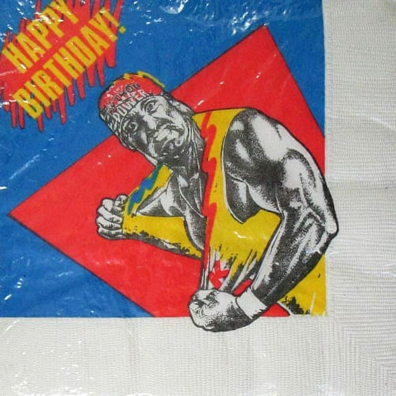 Various WWF Wrestling Vintage 1991 'Superstars' Disposable Lunch Napkins, 16 Count
