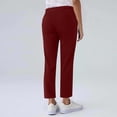 thumbnail image 4 of LWavelet Elastic Waist Straight Leg Pants with Drawstring & Pockets Soft Stretchy Casual Lounge Trousers Wine 2XL, 4 of 4