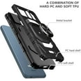 thumbnail image 6 of Ring Kickstand Phone Case for Nokia C100 w/Tempered Glass Screen Protector for Car Mount Hybrid Hard Shockproof Case - Black, 6 of 6