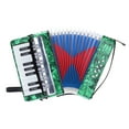 thumbnail image 1 of Uxcell Accordion, 17 Keys 2 Bass Button Accordion Mini Musical Instrument, Green, 1 of 6