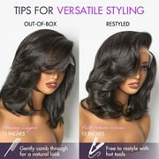 LUVME Effortlessly Chic Layered Haircut Wavy Glueless HD Minimalist Lace Short Wig