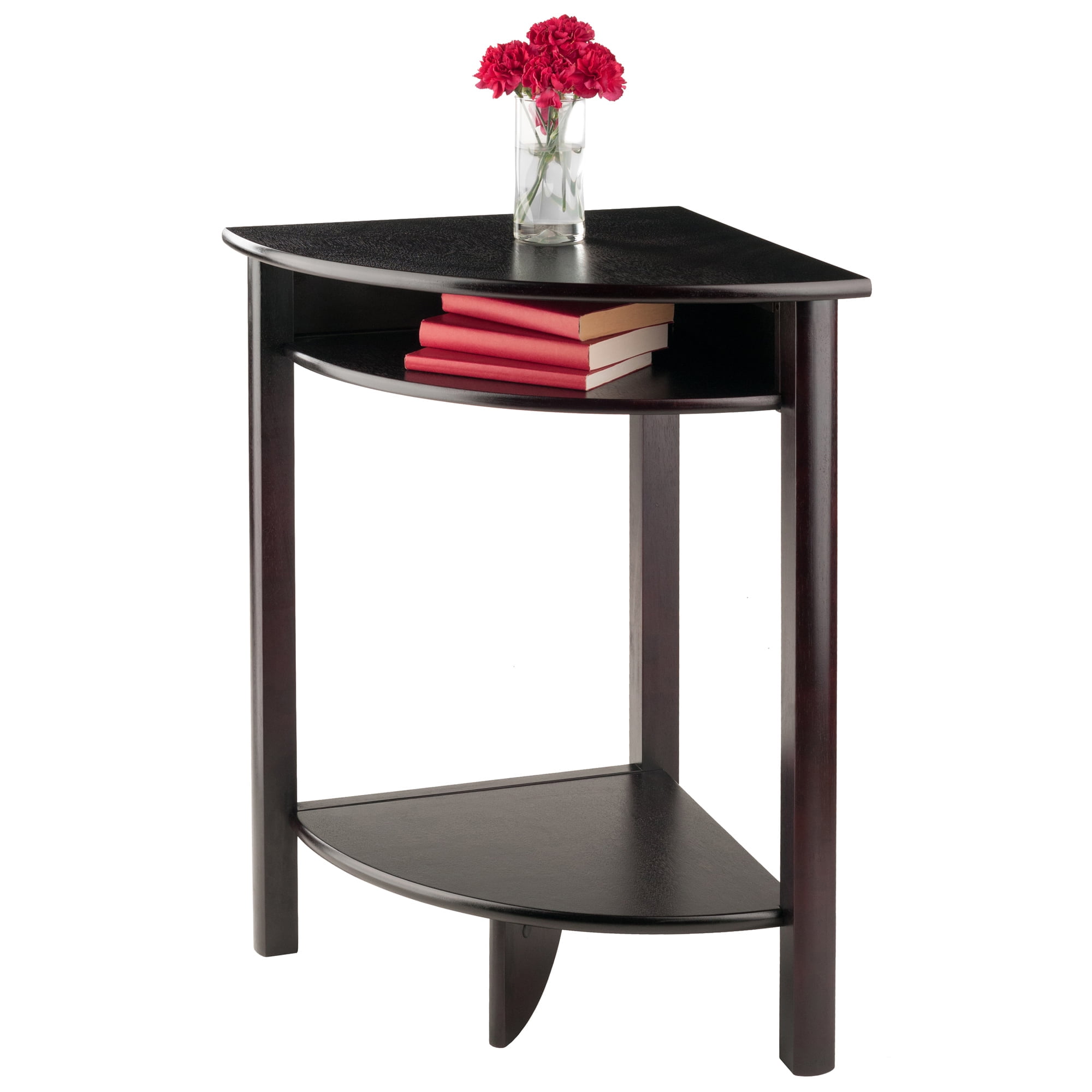 Winsome Wood Liso Corner Desk with Shelf, Espresso Finish