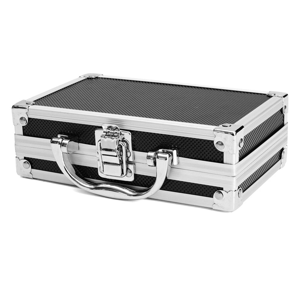 Waterproof Trunk Aluminum Hard Case Briefcase Toolbox Carrying Case Portable Tool Case Black