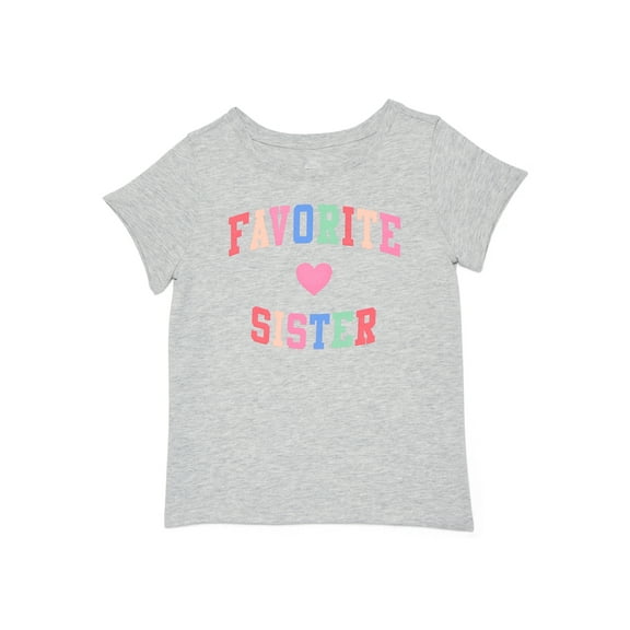 Wonder Nation Toddler Girls Tee with Short Sleeves, Sizes 18M-5T