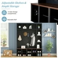 thumbnail image 6 of Harper & Bright Designs Farmhouse Hall Tree with Bench and Hooks , 4-in-1 Coat Rack with Shoe Cabinet , 76.7"H Entryway Tree with Storage and Adjustable Shelves for Living Room , Black, 6 of 16