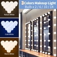 thumbnail image 2 of Wall Lamp USB Cosmetic Mirror Light Stepless Dimming 3 Colors 2 6 10 14 Bulb Dressing Table LED Mirror Light Bulb ,Widely Use, 2 of 7