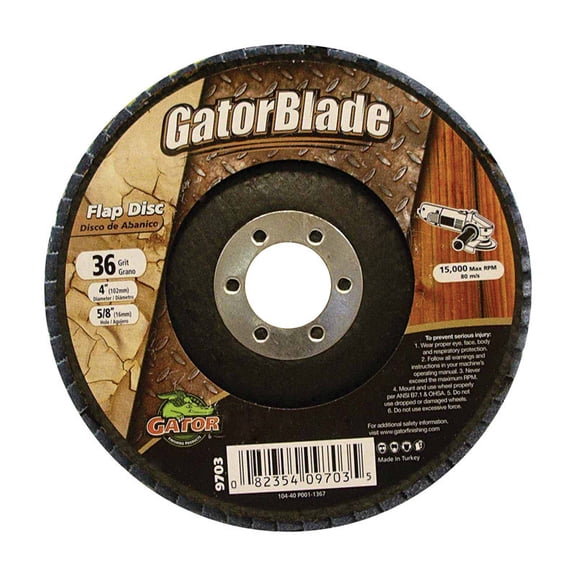 Gator Blade 4 In. x 5/8 In. 36-Grit Type 29 Angle Grinder Flap Disc 9703