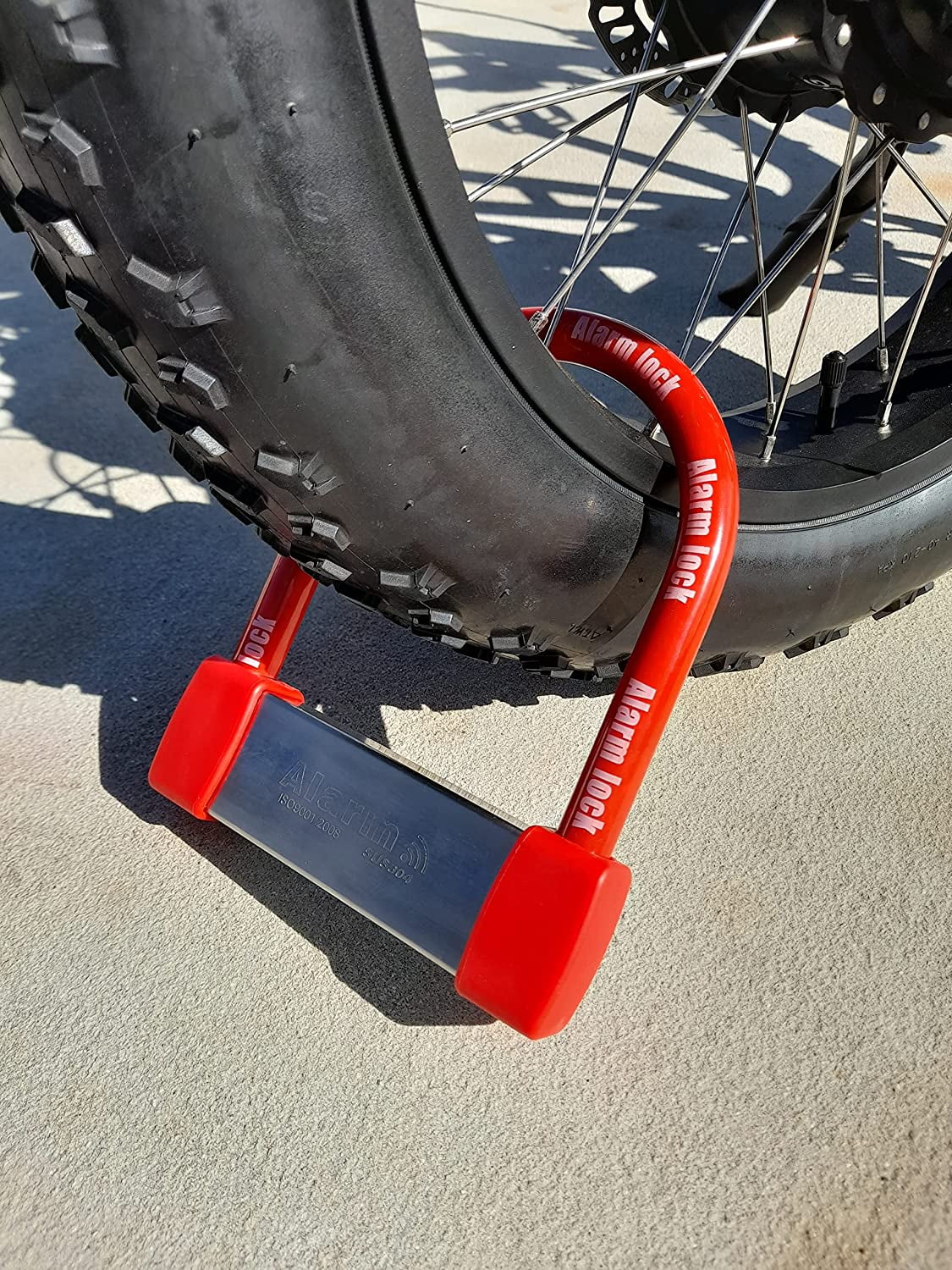 Heavy Duty Anti Theft Alarm U Lock for E-Bikes, Scooters, Motorcycles - 16mm Stainless Steel, 3 Keys, Weatherproof