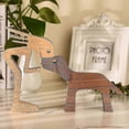 thumbnail image 2 of Wooden Sculptures Handmade Accents Craft Figurine For Home Decor Accents, Woman And Dog Wooden Statue, Animal Sculptures Collection, Gift For Men Wome, 2 of 5