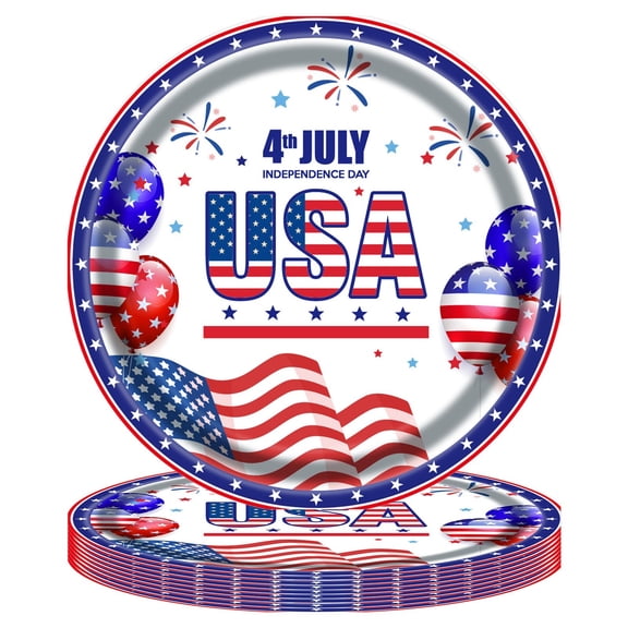 XINGAG Paper Plates American Flag Patriotic Party Supplies, 250th Anniversary Patriotic Disposable Dinner Dessert Tableware Set for Veterans Election Day 4th of July Independence Day Decorations