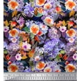 thumbnail image 1 of Soimoi Cotton Duck Fabric Flower & Leaves Watercolor Printed Craft Fabric by The Yard 42 Inch Wide, 1 of 1