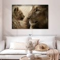 thumbnail image 2 of Elephant Stock Lion And His Cub Wall Art - Horizontal Canvas Wall Art - Living Room Wall Decor - Animal Canvas - Black And Brown Decor - 48" x 32", 2 of 8