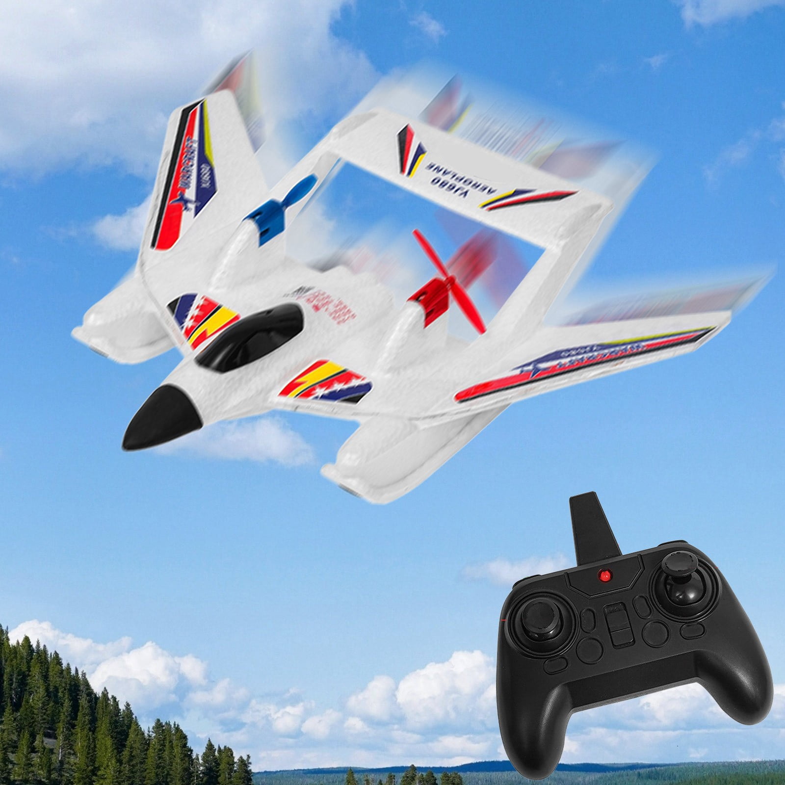FHBVT Sea Land Air Remote Control Aircraft Glider 3 Channel Amphibious Waterproof Anti Collision 2.4G RC Fixed Wing Airplane for Outdoor Flight Beginner Friendly All Terrain Flying Toy
