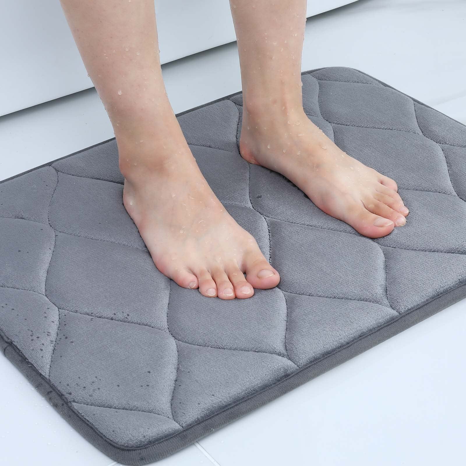Smiry Memory Foam Bathroom Rugs, Ultra Soft & Non-Slip Bath Runner Mat, 24"x47", Dark Grey