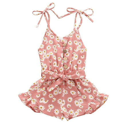 

Girls Fashion Romper Sleeveless Halter short Pants Jumpsuit Toddler Girl Clothes Baby Summer Cute Halter Romper 6 Months to 5 Years Old