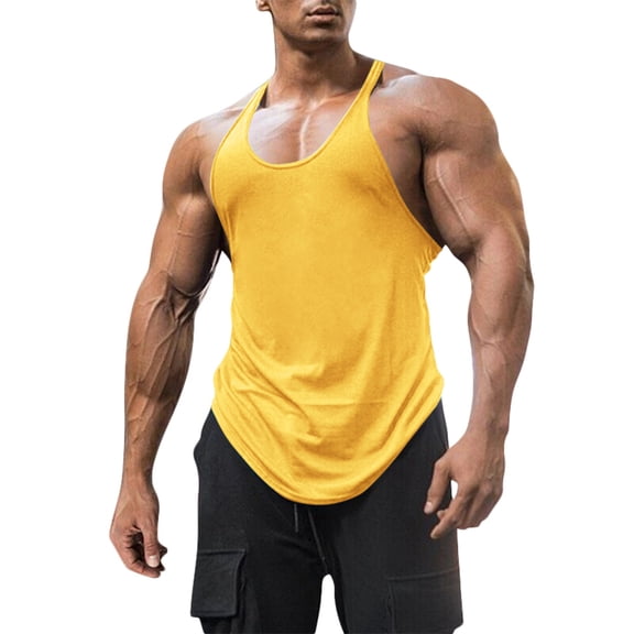 Men's Workout Tank Tops Solid Color Casual Fitness Sleeveless Vest