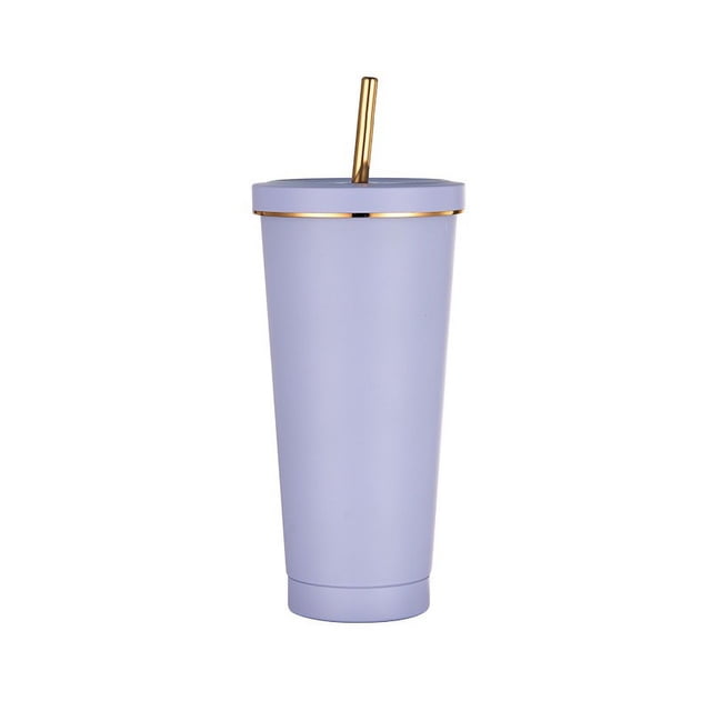 Taza de tubo de succión de acero inoxidable de 710 ml, tapa de orificio grande, taza de té con leche perlada, taza de agua con aislamiento de gran capacidad