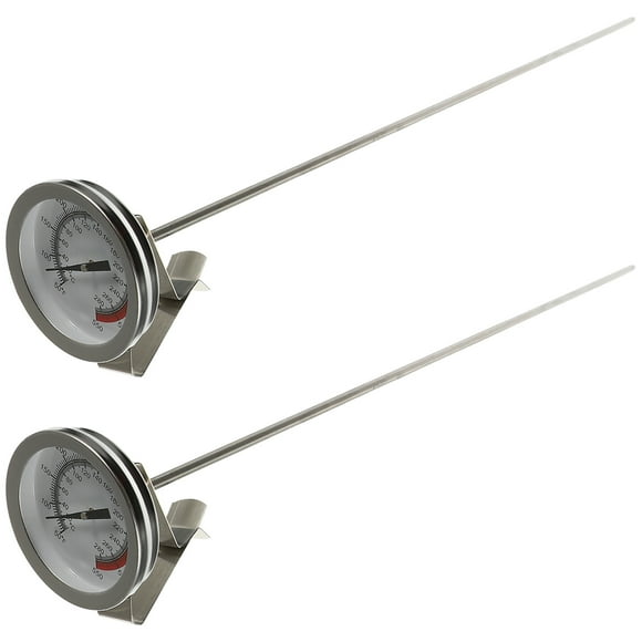 OULII 2Pcs Deep Fryer Thermometers for Cooking Silver Stainless Steel Cooking Thermometers for Home Cooks