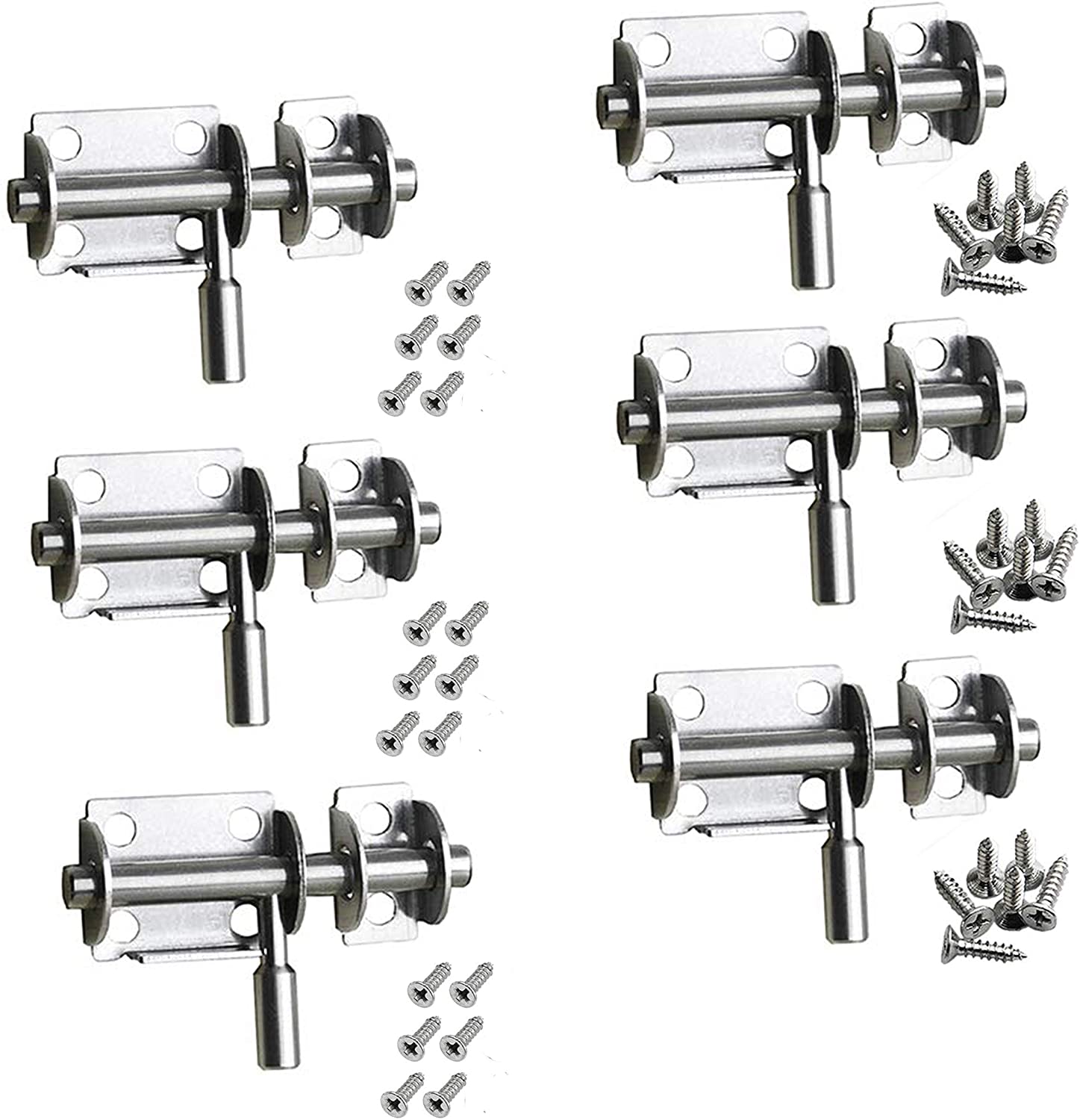 HOPEONE Door Latch, 6 Pieces Stainless Steel Safety Door Lock for