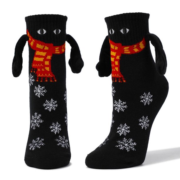 Calcetines de algodón puro para parejas, medias tridimensionales de dibujos animados, calcetines de sujeción de succión magnética, calcetines de tubo medio, moda de verano