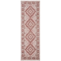 SAFAVIEH Courtyard Davin Aztec Indoor/Outdoor Runner, 2'3" x 6'7", Beige/Red