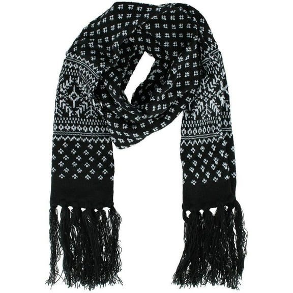 Polar Wear Winter Snowflake Pattern Heavyweight Knit Scarf (Men)