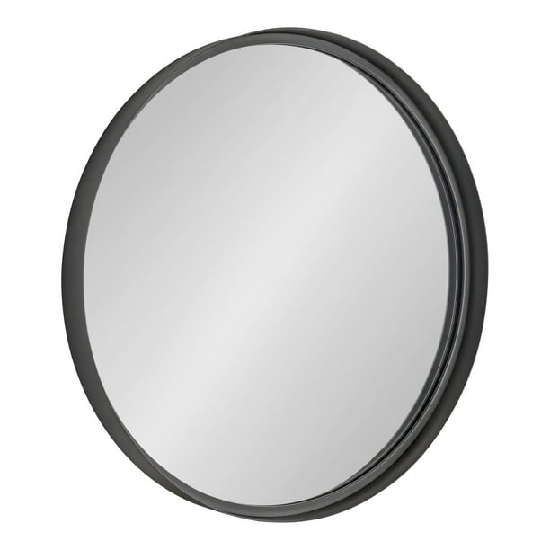 Kate And Laurel Armenta Industrial Round Metal Framed Wall Mirror 28 Diameter Charcoal Gray Rustic Decorative Accent For Com Kate And Laurel Armenta Industrial, 40 Inch Black Circle Mirror