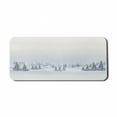 thumbnail image 1 of Winter Computer Mouse Pad, Cold Season Scene in a Park Trees Foggy Misty Blurry Ice Freezing Weather Image, Rectangle Non-Slip Rubber Mousepad X-Large, 35" x 15" Gaming Size, White, by Ambesonne, 1 of 2