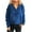 Blue, variant on Women's Half Zip Fluffy Fuzzy Sweatshirt, Loose Stand Collar Long Sleeve Trendy Soft Pullover Crop Sweater Outerwear