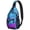 Rocket, variant on Rocket and Spacecraft Sling Backpack, Moon and Sun Design, Galaxy Nebula Crossbody Bag for Outer Space Lovers
