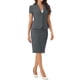 thumbnail image 4 of Conjunto de traje de negocios de 2 piezas para mujer INSPIRE CHIC, chaqueta de blazer de manga corta y falda lápiz M gris oscuro, 4 of 6
