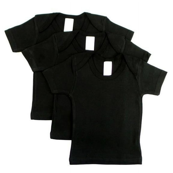 Short Sleeve Lap Shirt, Black - Size 6 to 12