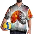thumbnail image 4 of Mathematical Engineering Men's Short Sleeve Printed Button Down Beach Shirt Casual Summer Unisex Tops with Spread Collar, 4 of 6