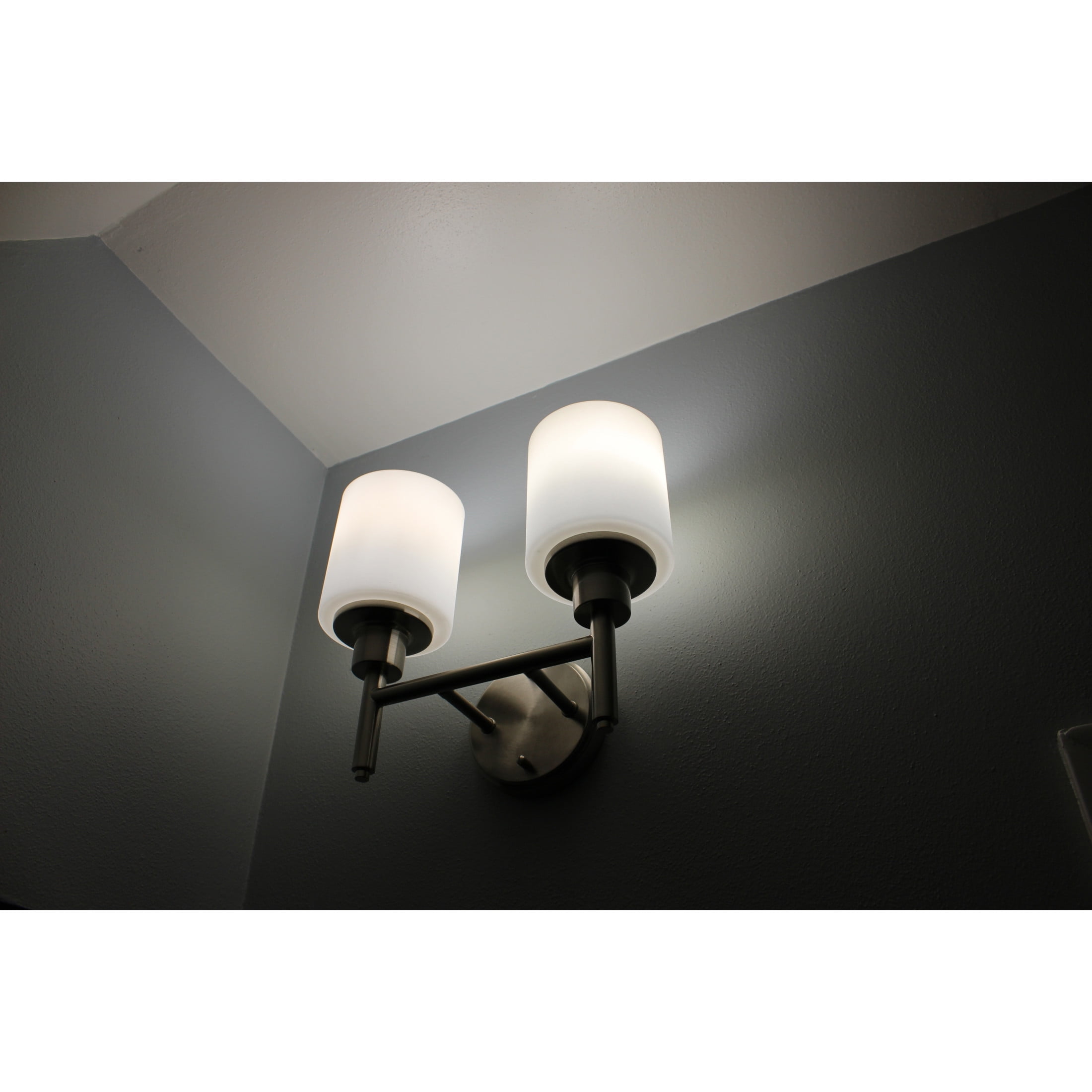 Design House Aubrey 2-Light Dimmable Indoor Wall Light with Frosted Glass Shade