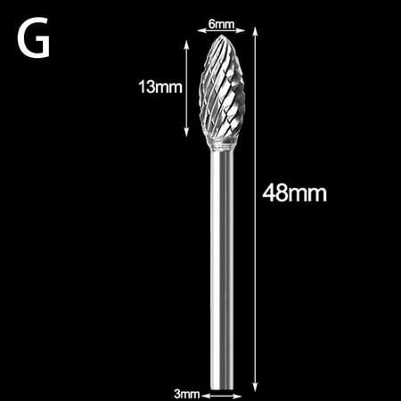 

1pc 3x6mm Tungsten Carbide Burrs Rotary Drill Die Grinder Carving Bit Double Cut