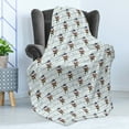 thumbnail image 4 of Cartoon Soft Flannel Fleece Blanket, Childish Pirate with Stars Clouds and Diamonds Shapes on Pastel Stripes, Cozy Plush for Indoor and Outdoor Use, 50" x 60", Baby Blue Multicolor, by Ambesonne, 4 of 5