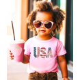 thumbnail image 6 of Distressed USA Flag Shirt for Women Girls Kids Vintage Patriotic 4th of July Family Matching Tee Pink Shirt 3T, 6 of 9