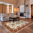 thumbnail image 2 of Ottomanson Agra Mahal 5x8 Indoor Handmade Wool Area Rug, 5' x 7'6", Beige/Red, 2 of 5