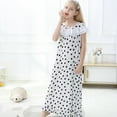 thumbnail image 2 of Toddler Kids Girls Nightgowns Short Sleeve Pajama Dress Cotton Lace Nightdress Princess Sleepshirt Sleepwear Little/Big Girls 2-12 Years, 2 of 6