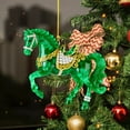 thumbnail image 5 of 2D Acrylic Horse Ornament, Horse Ornaments for Christmas Tree, Horse Gifts For Women, Girls, Horse Lovers, Equestrian Gifts, Christmas Ornaments for Family (Green), 5 of 6