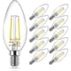 thumbnail image 1 of Classic E12 Led Candelabra Light Bulb, Equivalent 40w, Warm White 2700k, Filament Clear Glass, Non-dimmable, Pack Of 10, 1 of 4