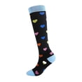 thumbnail image 2 of Xijirk Multicolor Heart Print Knee High Socks Color Block Toe Novelty Calf Socks Cute Casual Socks for Women Daily Outfits ,L, 2 of 4