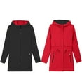 thumbnail image 7 of Cathalem Adult Coat Female Coats Women's Jackets Solid Color Coat Zipper Lapel Hood Reversible Windbreaker Hiking Jacket Women (Red, L), 7 of 7