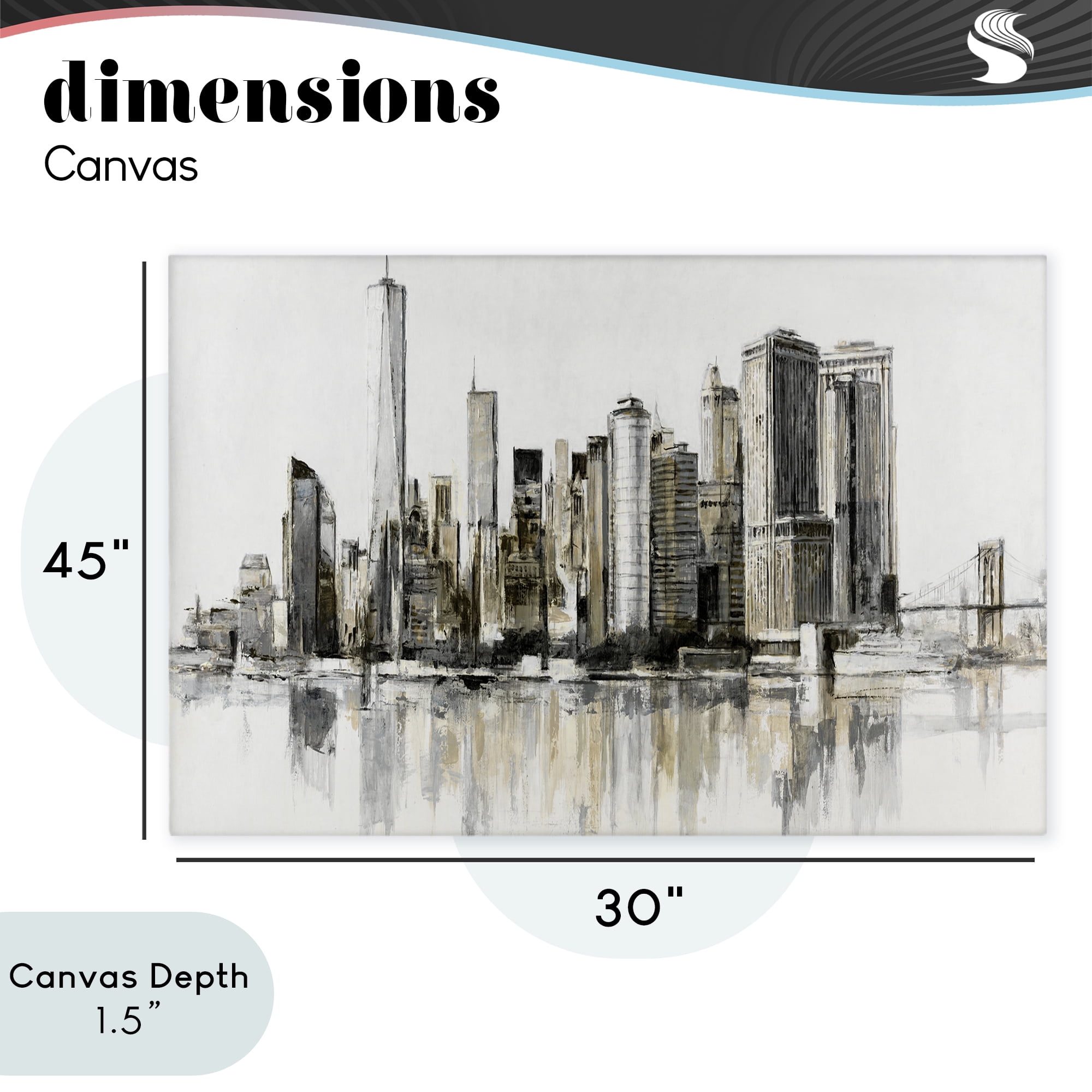 Stupell Industries Urban Skyline Reflection Canvas Wall Art, design by Lorenzo Collective